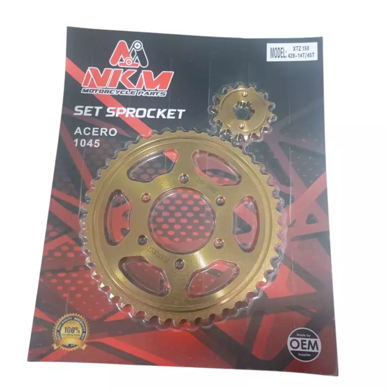 SET SPROCKET XTZ 150 14X45 ORO NKM