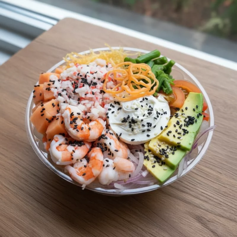 Poké Bowl Camarones Cocidos