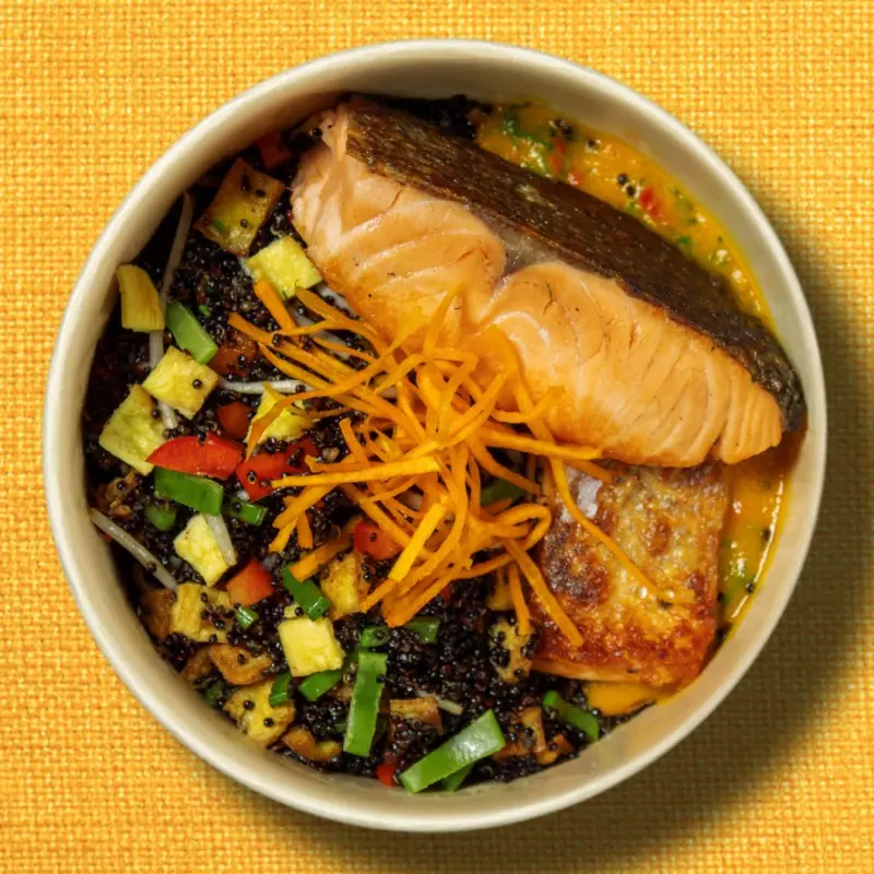 Chaufa de Quinua con Trucha