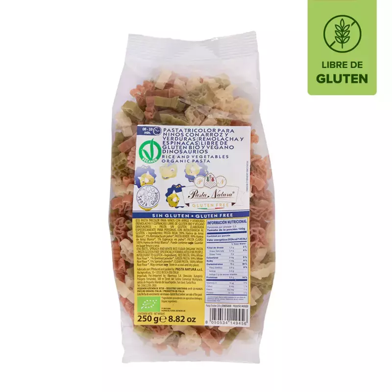 Pasta tricolor niños sin gluten 250g