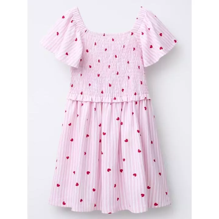 VESTIDO ESTAMPADO RAYAS Y CORAZONES