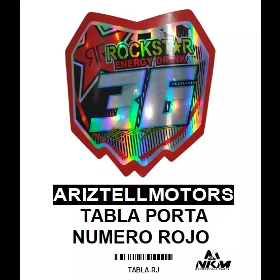 TABLA PORTA NUMERO ROJA