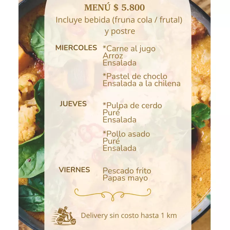 Menú lunes-viernes