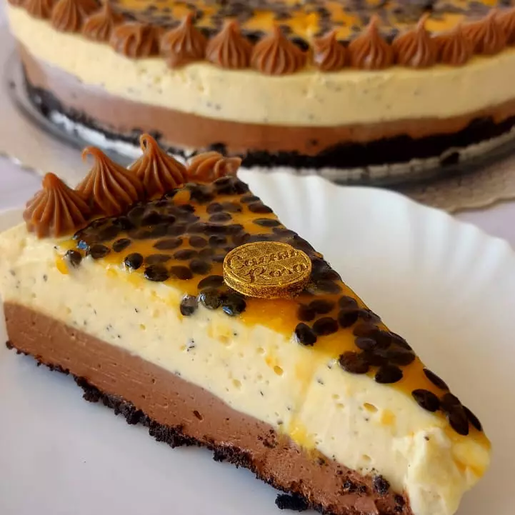 Torta de Maracujá com Mousse de Choc