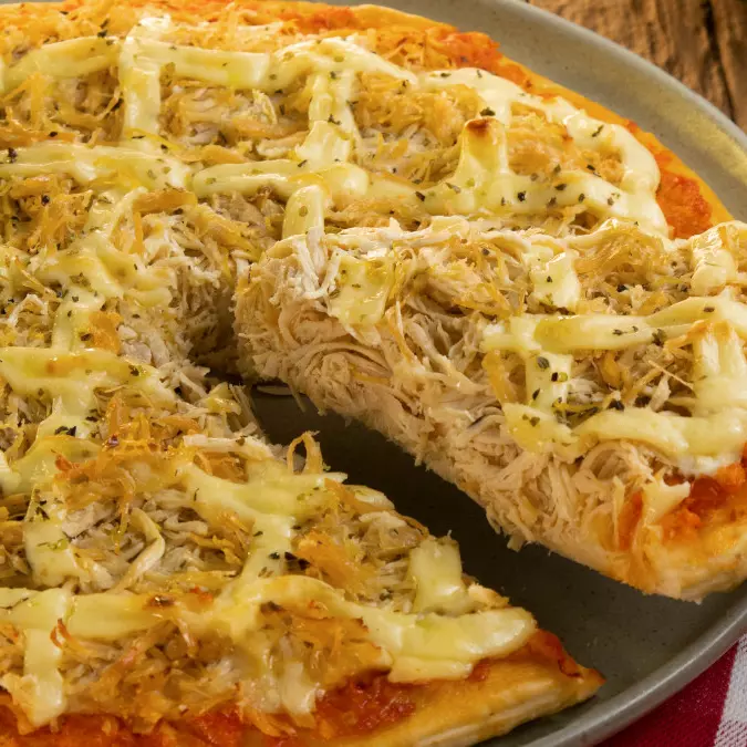 Pizza de Frango com creme cheese
