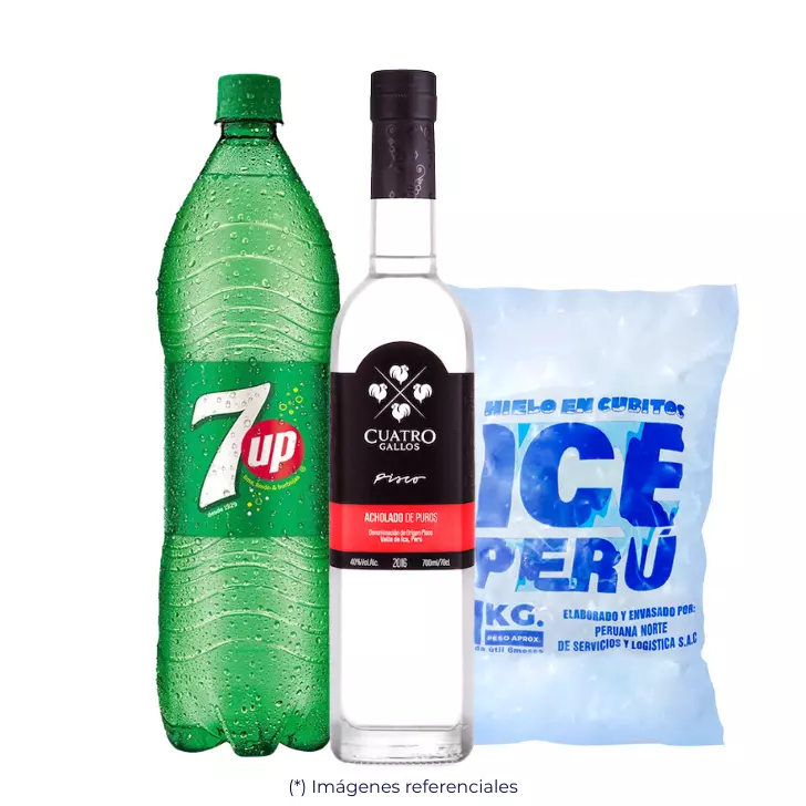 Promo en Pisco 4 Gallos Puro