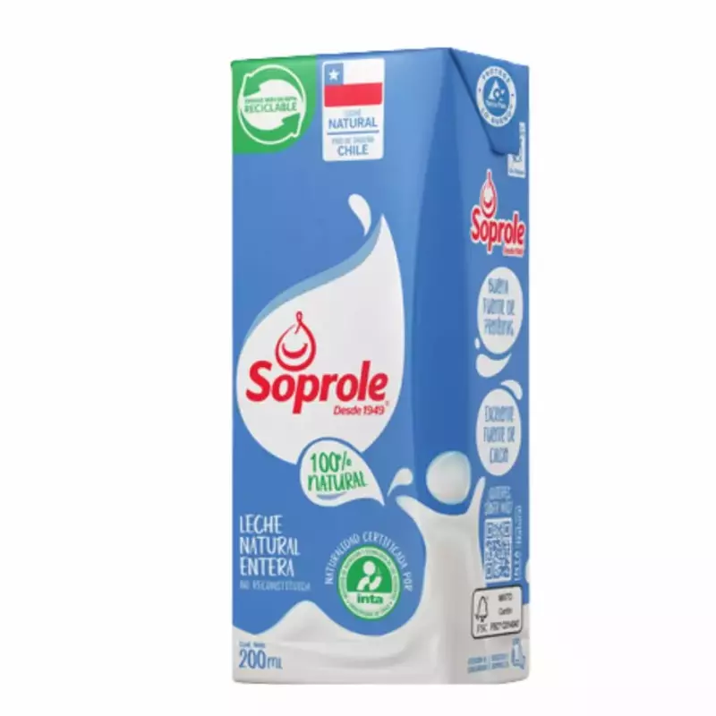 LECHE BLANCA ENTERA 200ML SOPROLE