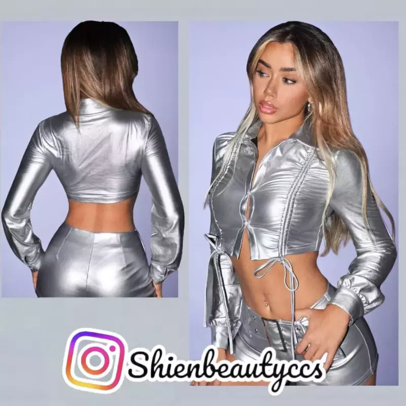 Top plateado de mangas