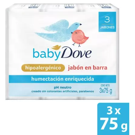 3 JABONES DOVE BABY HUMEC.ENRRIQUECI