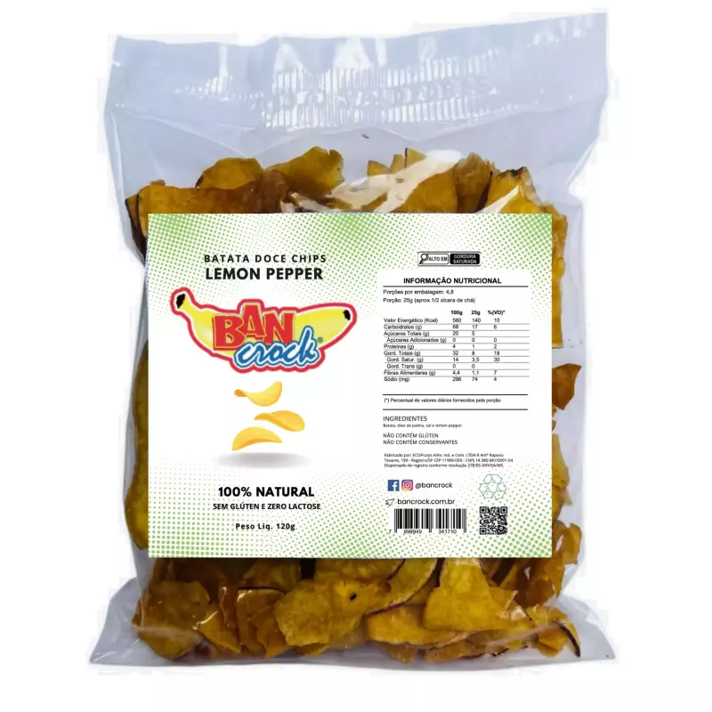 Chips Batata Doce Lemon Peper - 120g