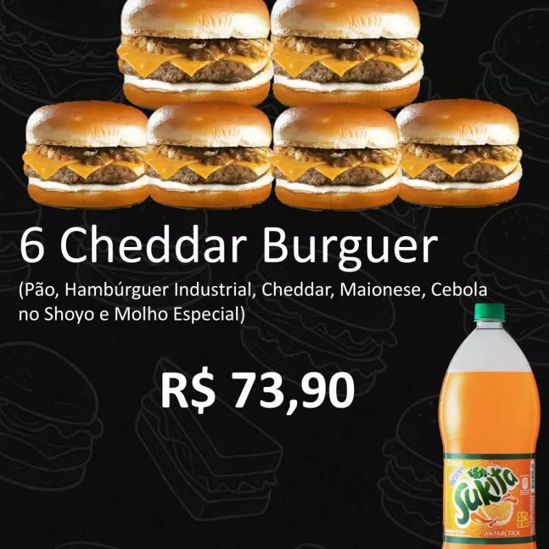 6 CHEDDAR BURGUER (IND)