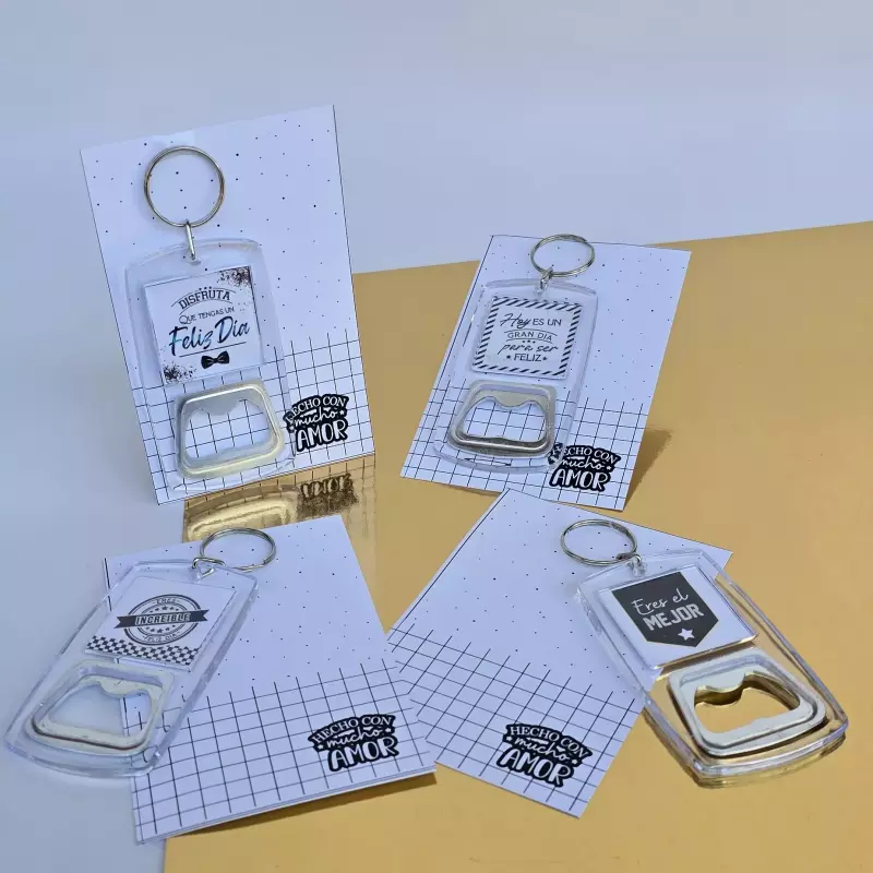 Cartón llavero acrílico destapador