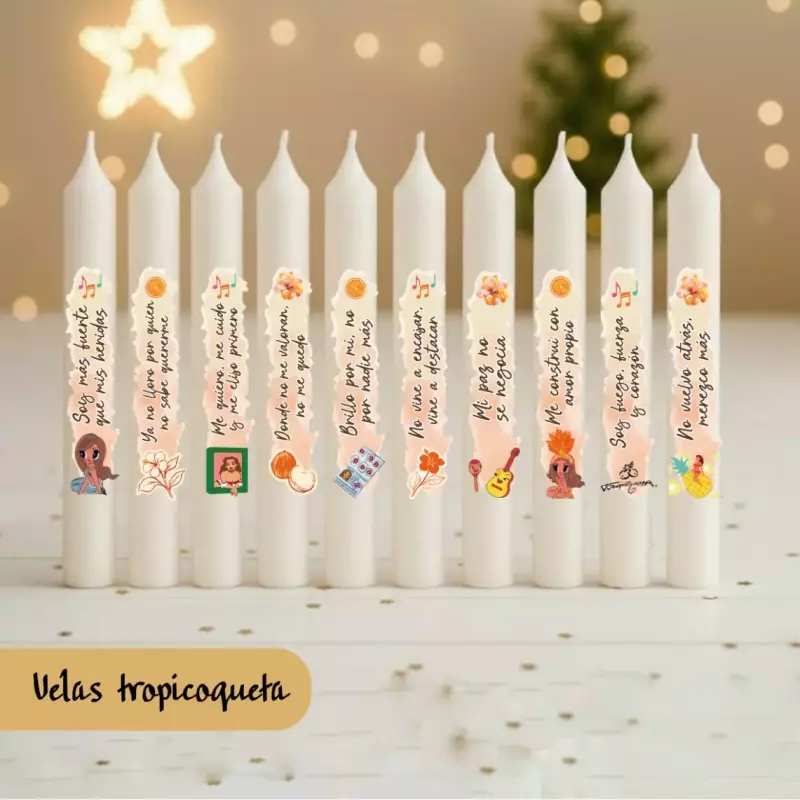 Vela 15cm paq x10 tropicoque premium