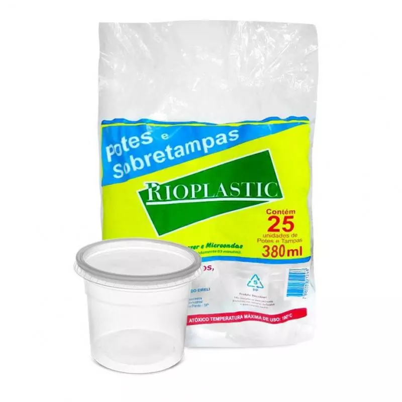 KIT POTE PP RIOPLASTIC 380ML SOB.TAMPA C/25