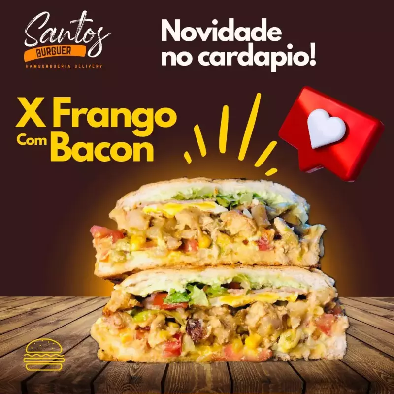 XIS FRANGO COM BACON