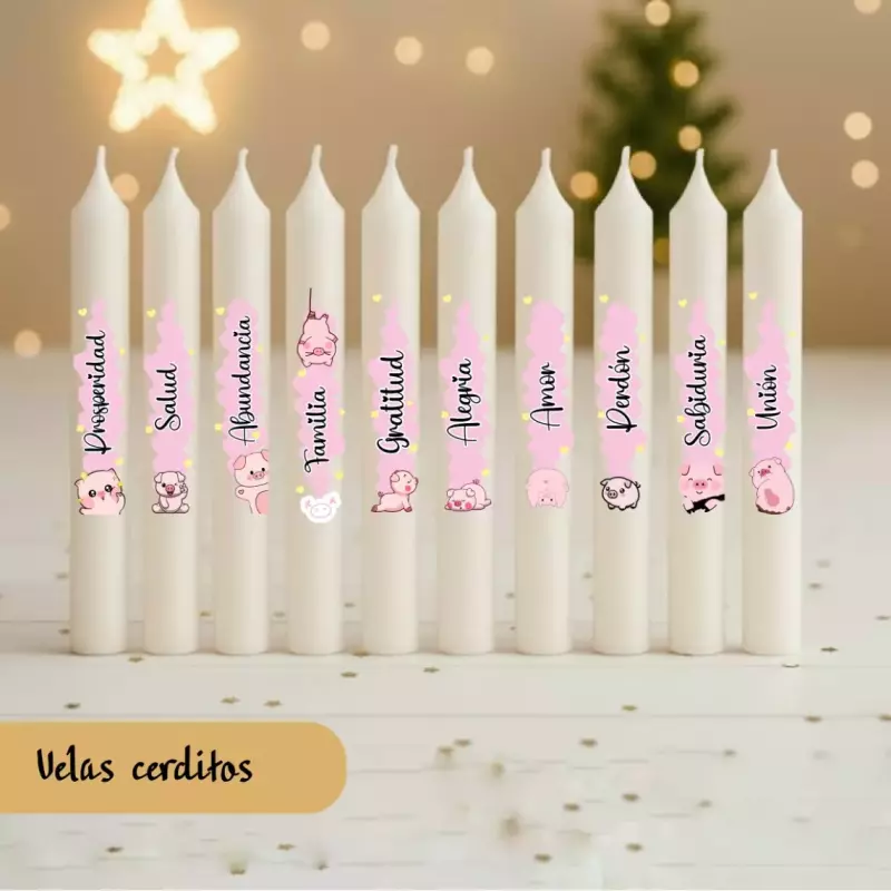 Vela 15cm paq x10 cerditos premium