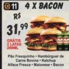 (combo 11) 4 x bacon