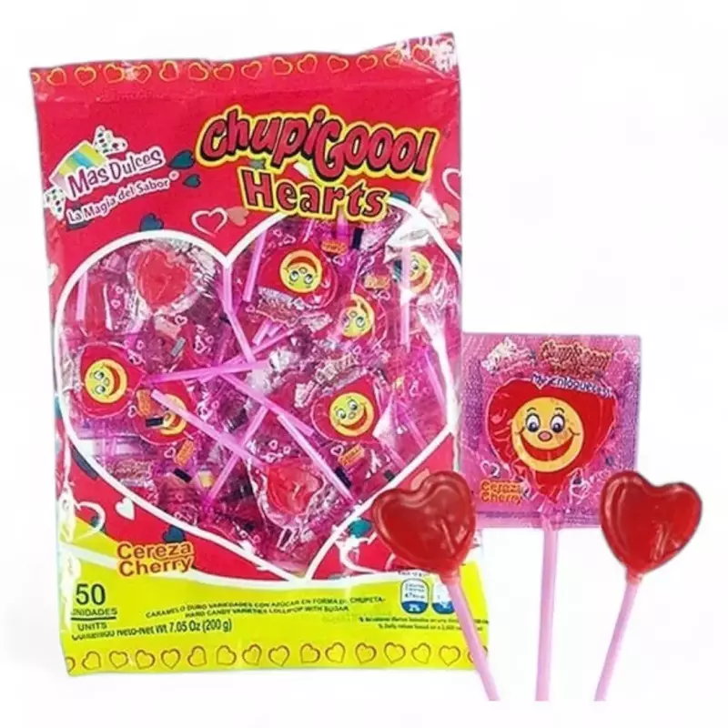 Bombon Chupigoool Hearts x 50 Unds