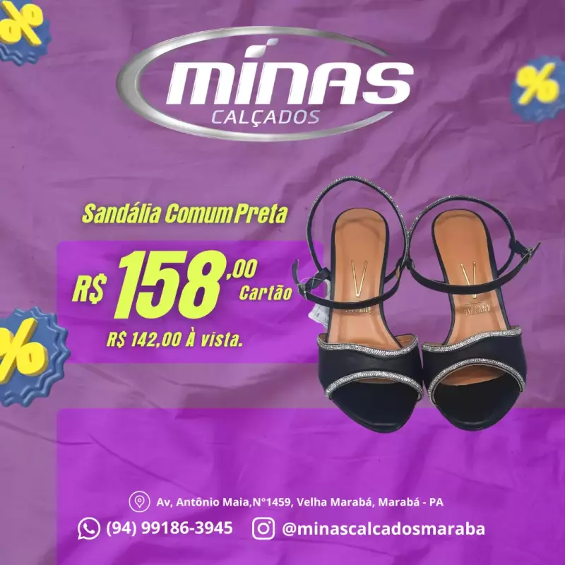 Sandália Comum Preta RF:62491