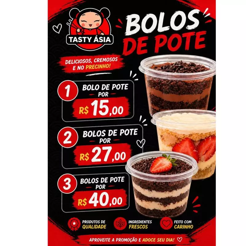 2 Bolos de pote por R$25,00