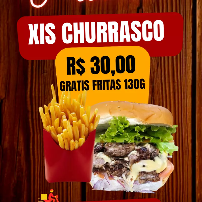 XIS CHURRASCO + BATATA FRITA GRATIS