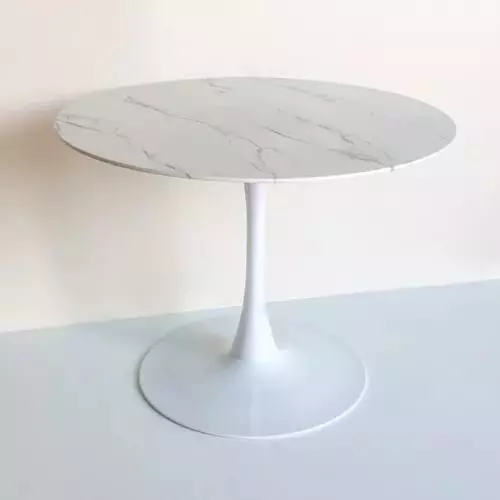 Mesa Tulip 120cm madera simil marmol