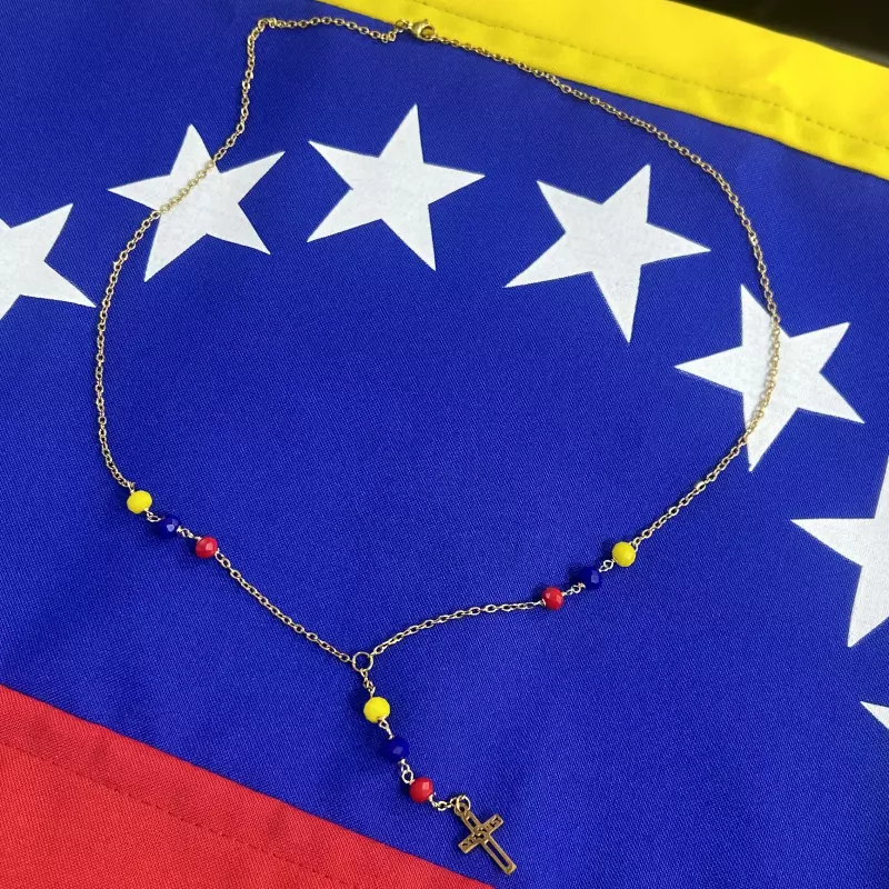 Collar rosario cadena solo cruz