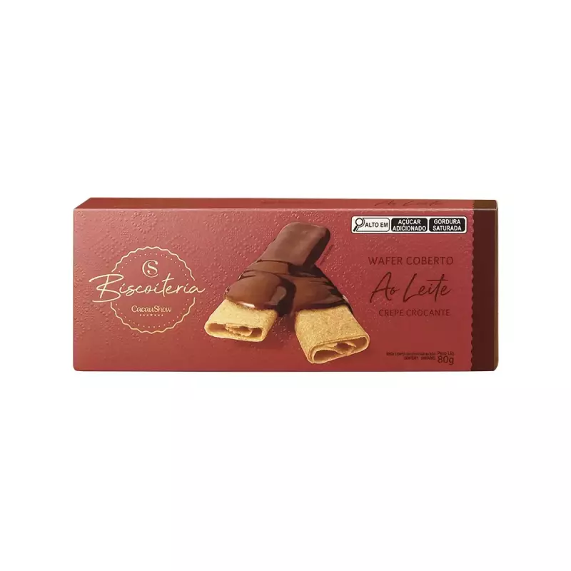 Wafer Biscoiteria Coberto aoLeite80g