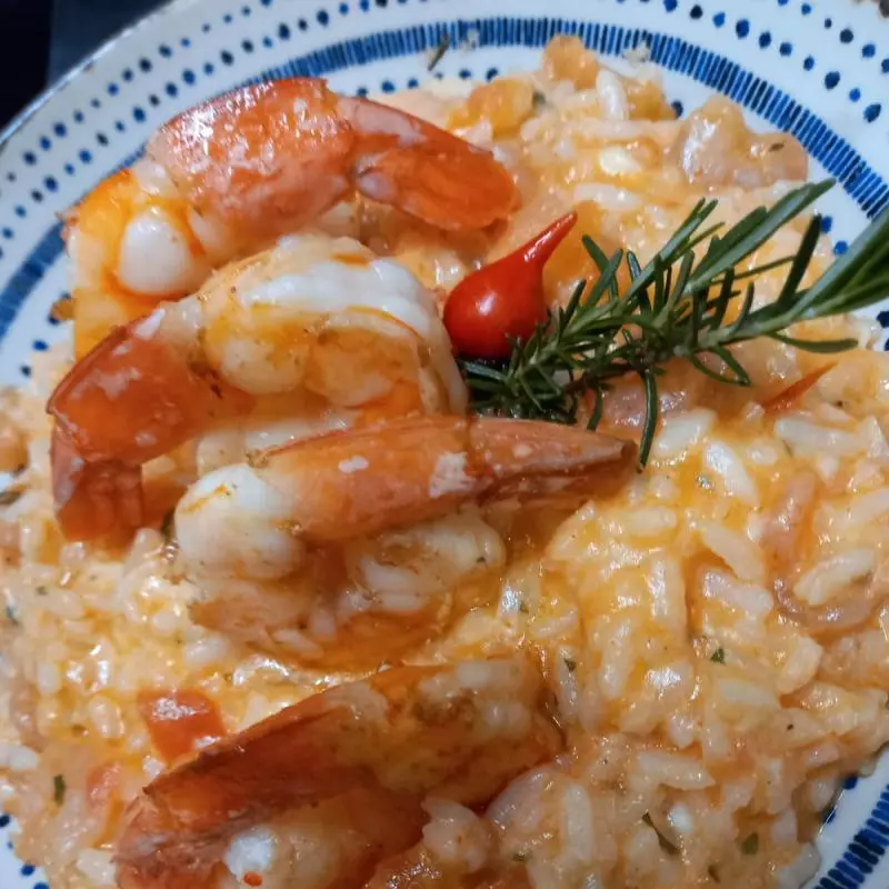 Risoto de Camarão Rosa