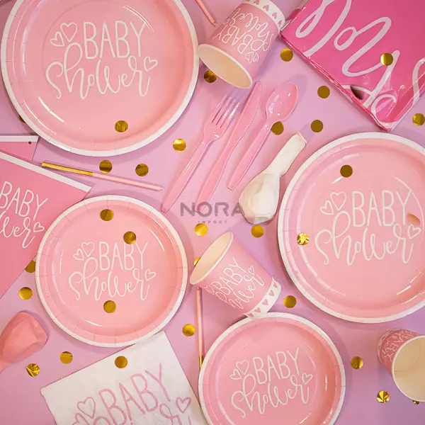 Kit Baby Shower Rosa 8 px