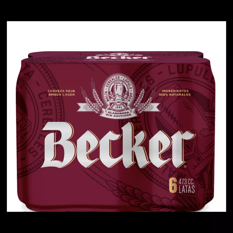 Sixpack Cerveza Becker Roja 473 cc