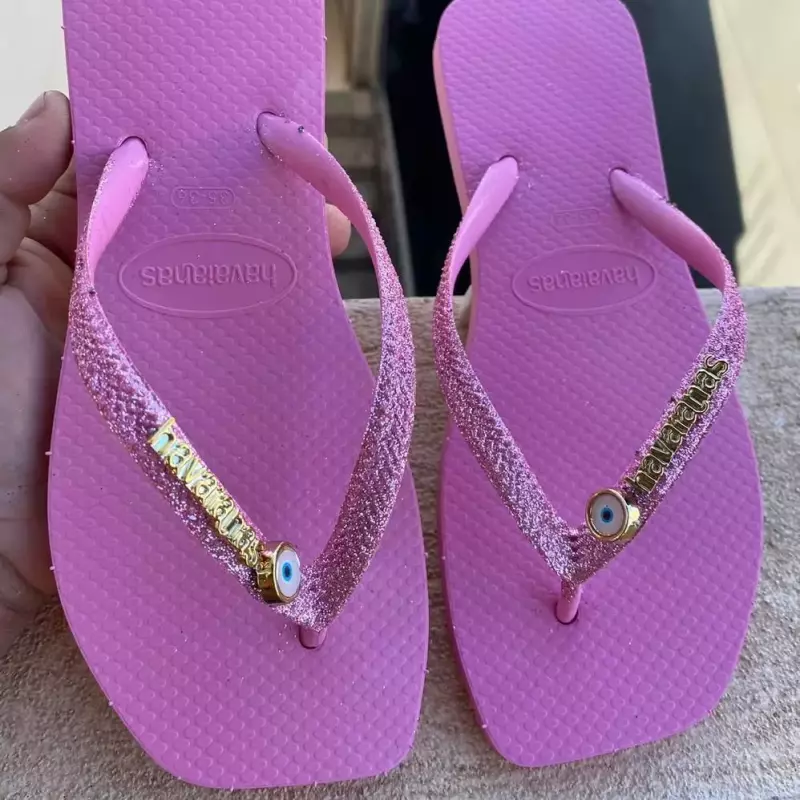 Fem glitter ping olho grego rosa bb