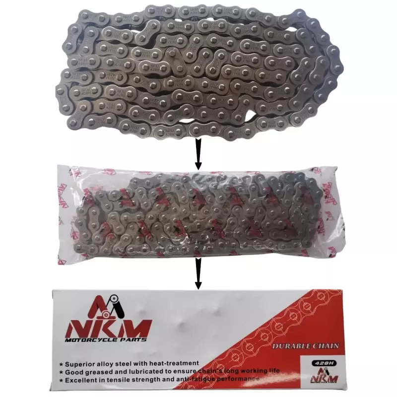 CADENA 428HX142 REFORZADA NEGRA NKM