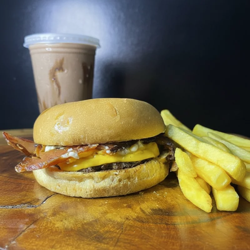 TRIO SMASH BACON+ BATATA +MILKSHAKE