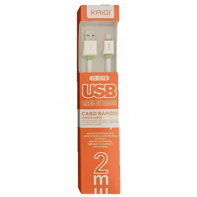 CABO DE DADOS KAIDI USB V8 KD-327M