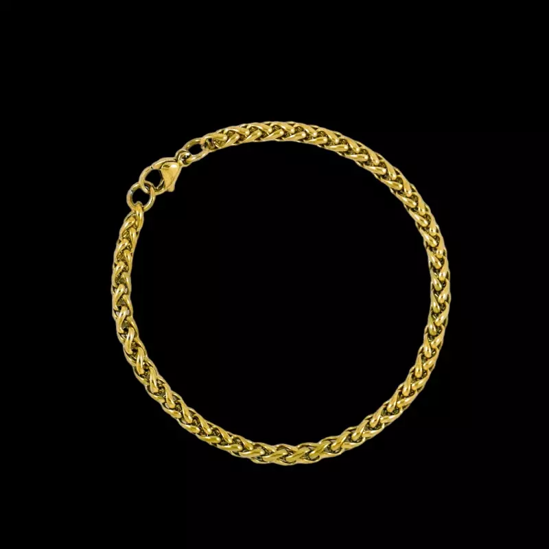 4mm Gold Wheat Bracelet