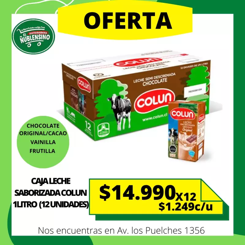 Caja Leche Colun saborizada 1 litro