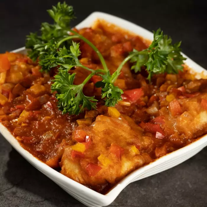 Fatia de Peixe com Molho Apimentado