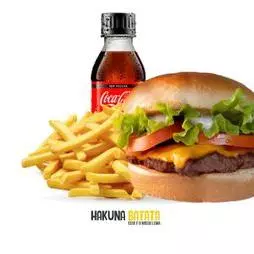 X-burguer + coca Pet  + Batata  😍