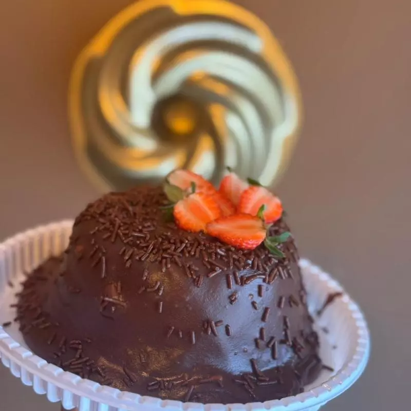 Mini vulcão brigadeiro