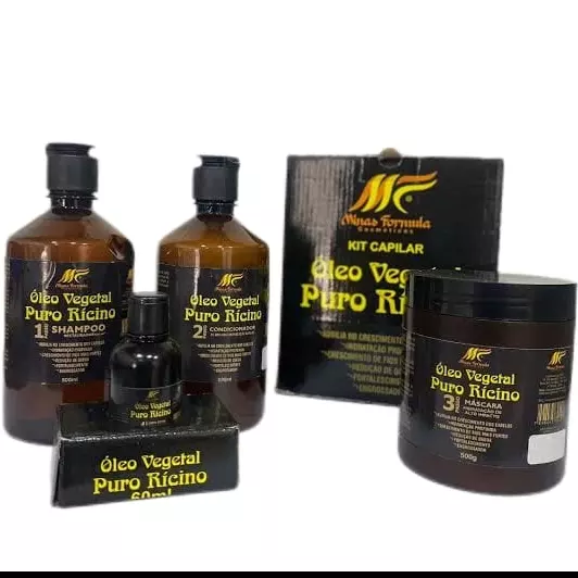 KIT ÓLEO VEGETAL PURO RÍCINO 4 ITENS