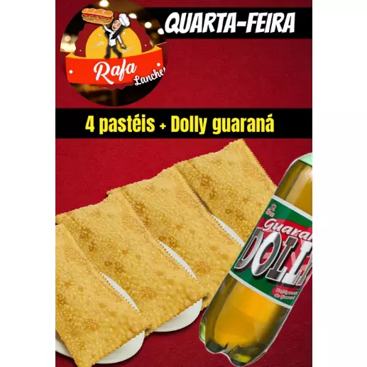 4 Pastéis + Dolly Guaraná 2L