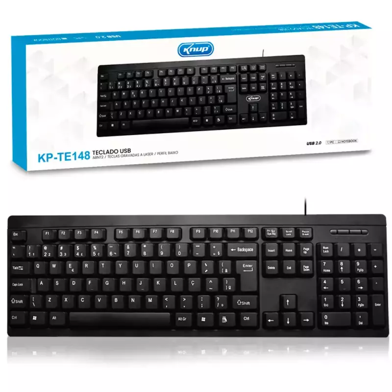 TECLADO P/COMPUTADOR C/FIO KP-TE148
