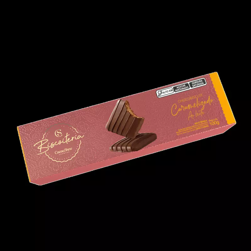 Biscoito caramelizado coberto 100g