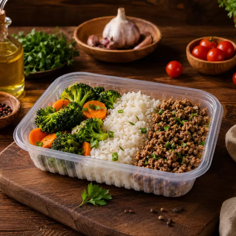 Carne Moída, Arroz e Mix de Legumes