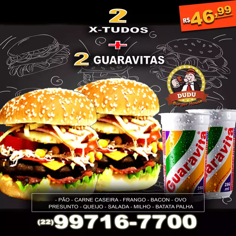 2 X-TUDOS + 2 GUARAVITAS