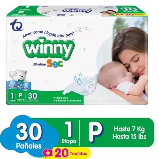 PAÑALES WINNY ETAPA 1 PAQUETE X 30