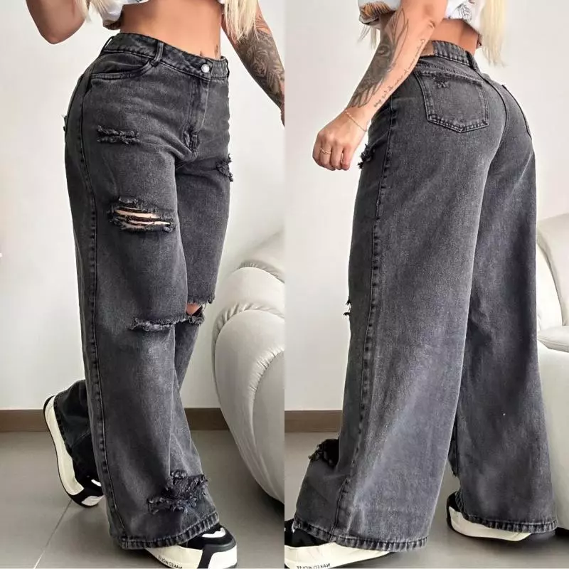 Jeans Palazzo Kàbala Grey Distroyer