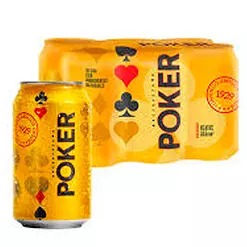 SIX PACK CERVEZA POKER 355 ML