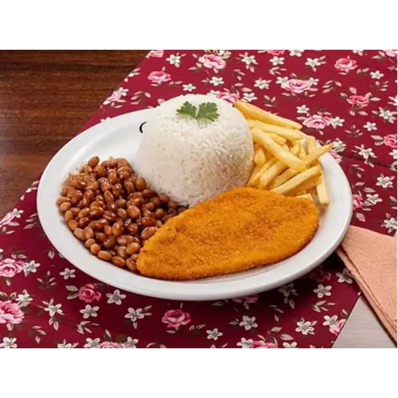 Filé de Frango Empanado com Fritas